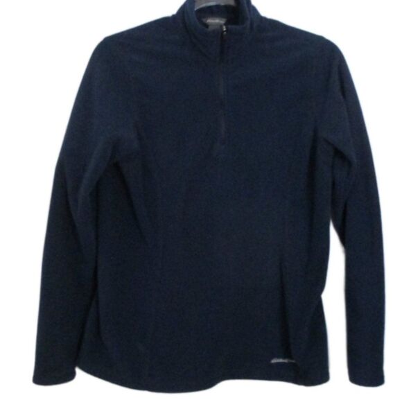 Eddie Bauer 1/4 Zip Blue Fleece Pullover Long Sleeve Top Size S - Picture 5 of 10